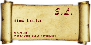 Simó Leila névjegykártya